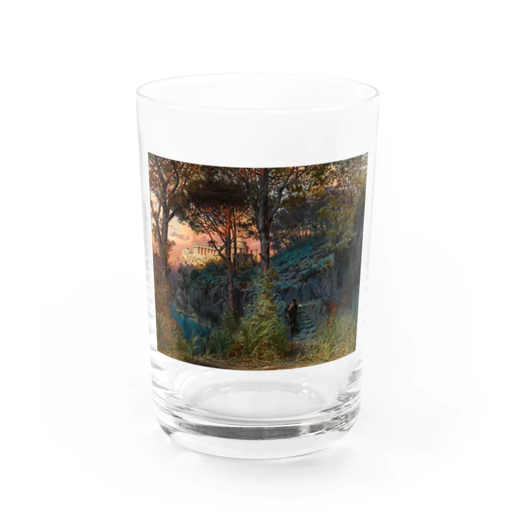 世界の絵画アートグッズのフェルディナント・ナブ 《山岳湖畔の宮殿》 Water Glass :front