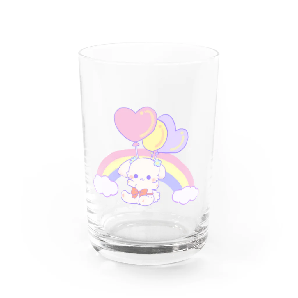 ひらきたのふわふわうるふさん Water Glass :front