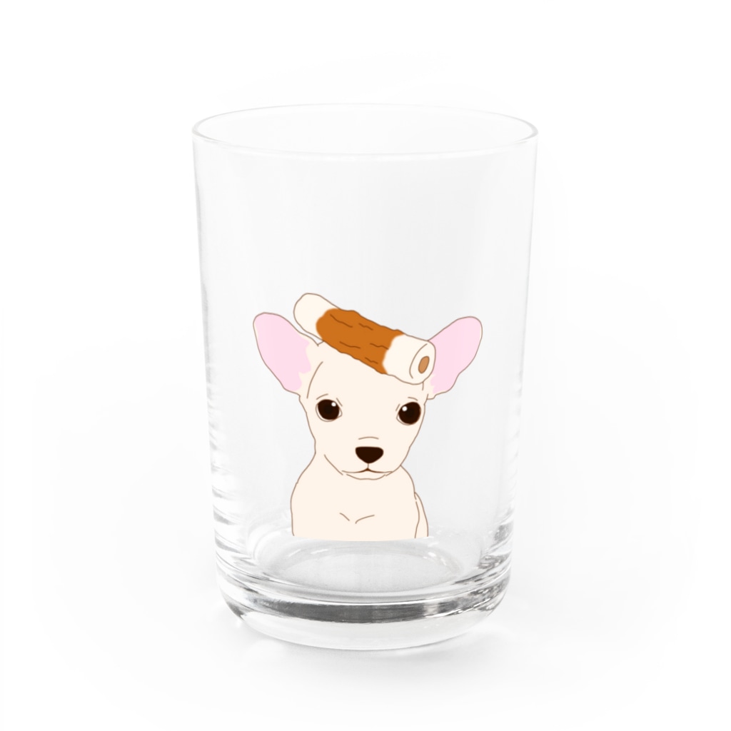 だいな&えでぃのチクワワ　クリーム Water Glass :front