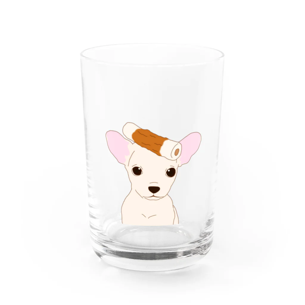 だいな&えでぃのチクワワ　クリーム Water Glass :front