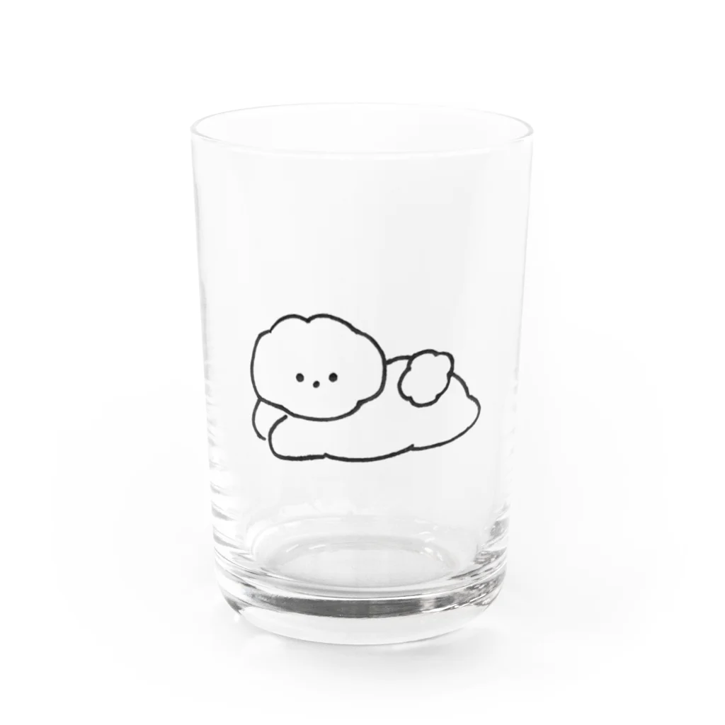 ぽんころ店の空飛ぶフワモコ君 Water Glass :front