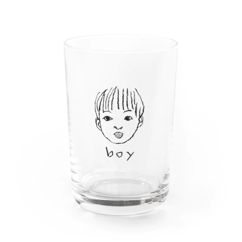 イラストレーター 山口みれいのboy Water Glass :front