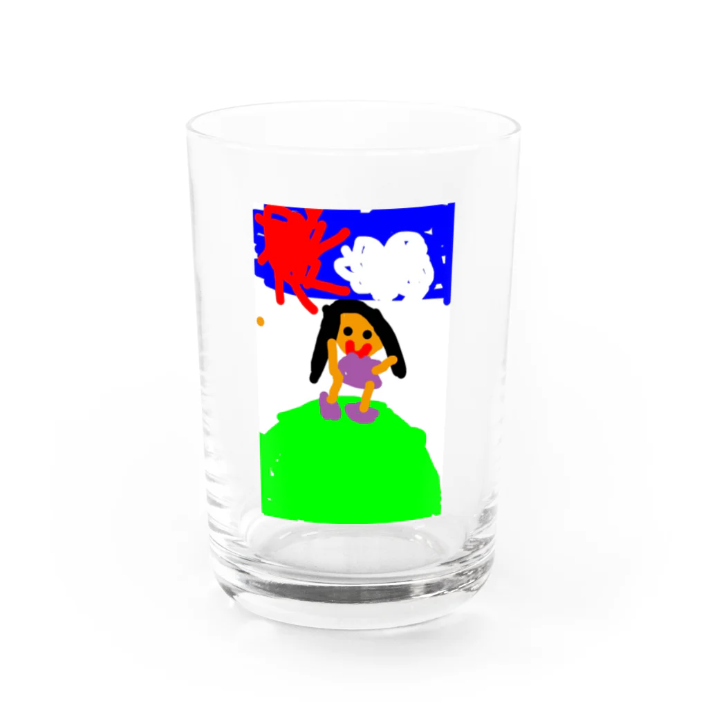 小さな画伯の女の子　6歳の画伯 Water Glass :front