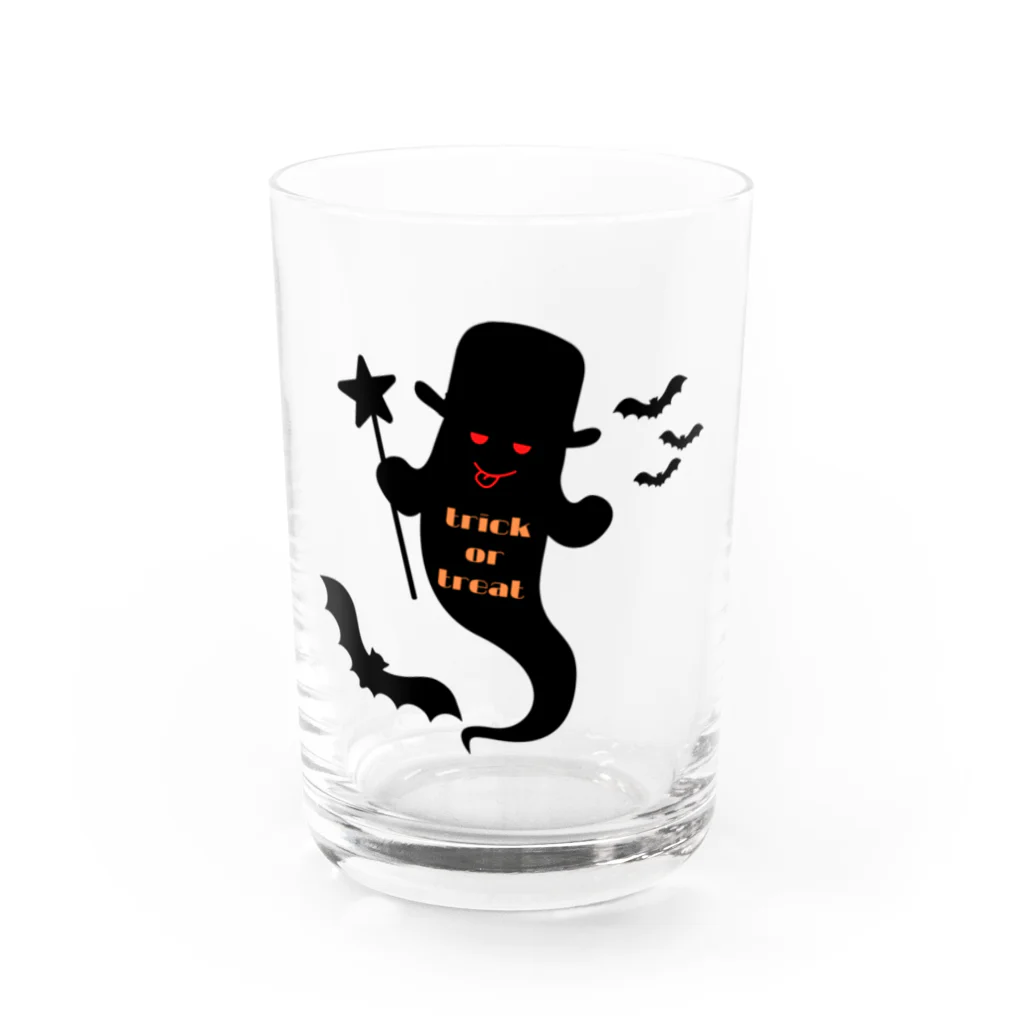 デザインぽのハロウィンゴースト Water Glass :front