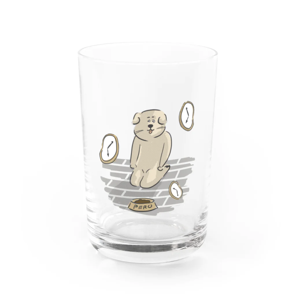 けちゃっぷごはんのお店の待つ犬 Water Glass :front