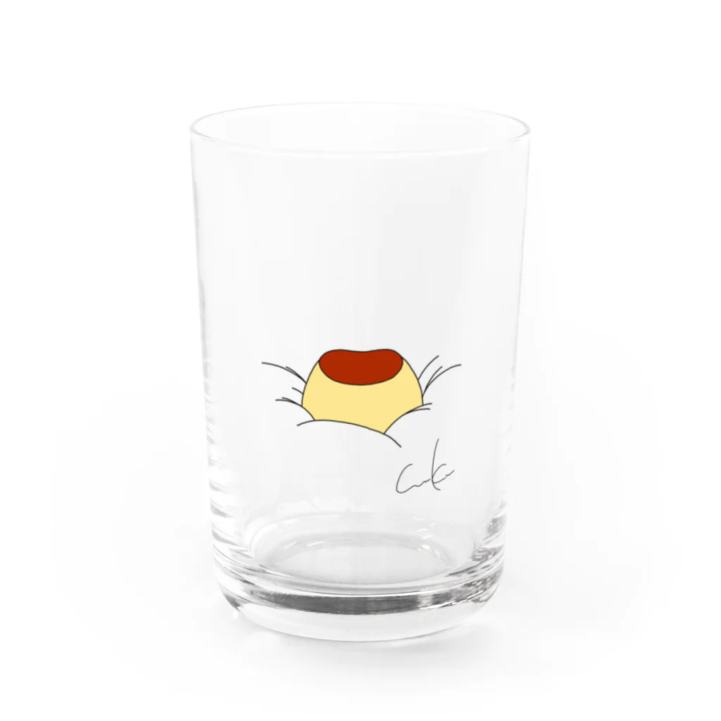 ひよこの足跡。のめりこみプリン Water Glass :front