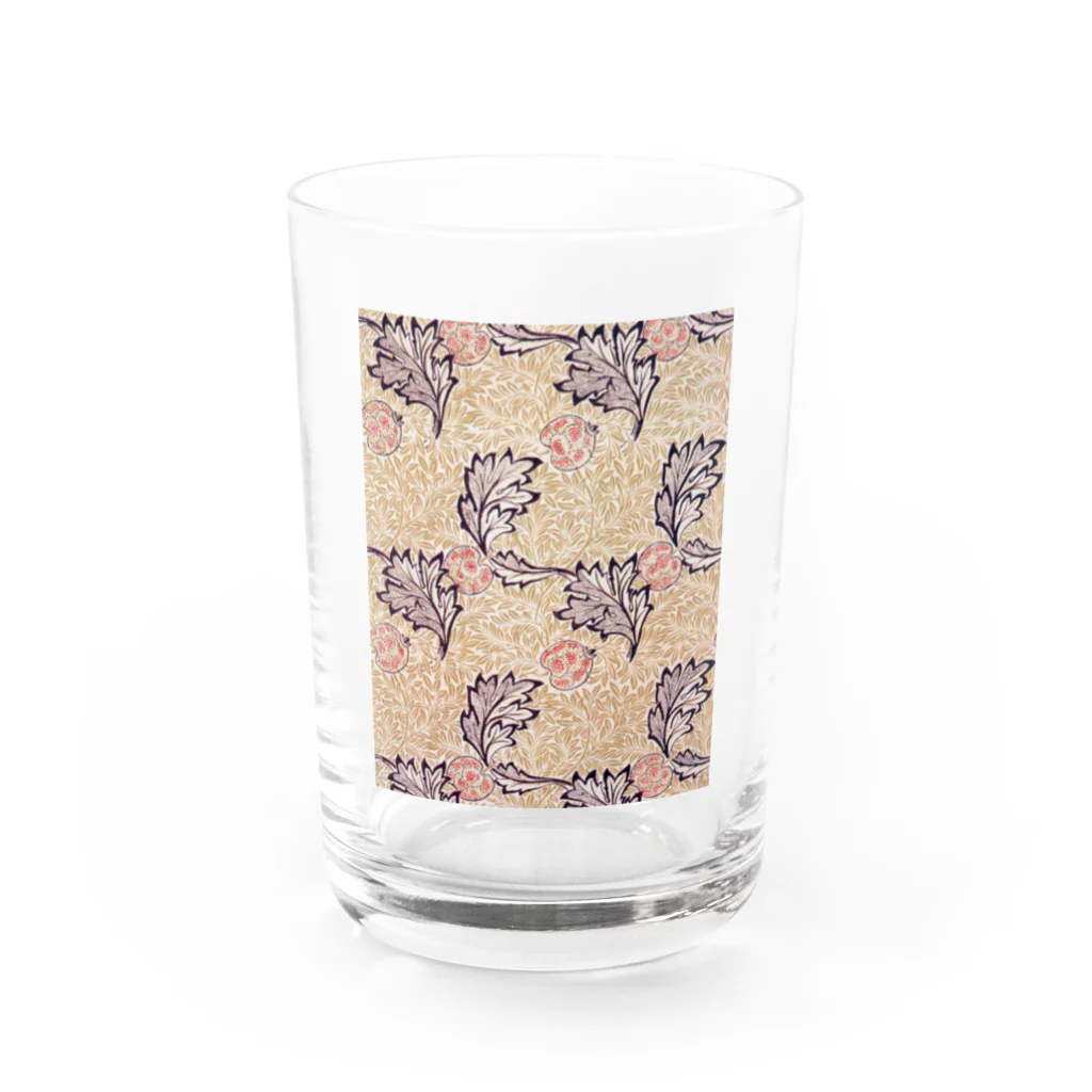 花名画アートグッズのウィリアム・モリス《りんご》ベージュver. Water Glass :front