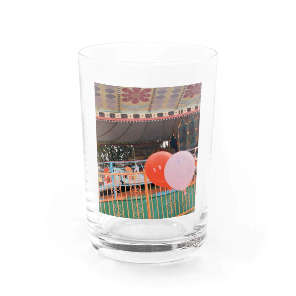 ナナセカモのニッコリ風船かも Water Glass :front