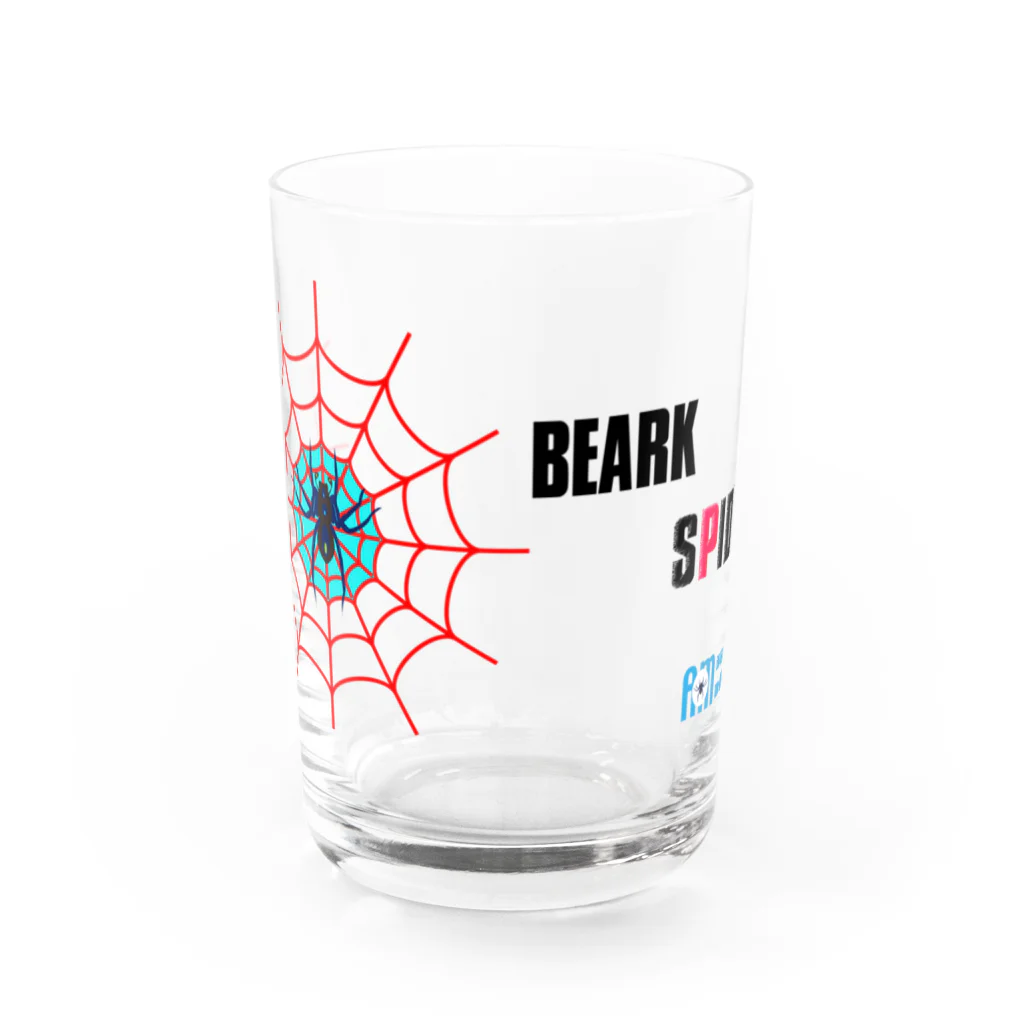 あらしまやメダカ公式グッズのあらしまやメダカ公式BEARK　SPIDERグッズ（白） Water Glass :front