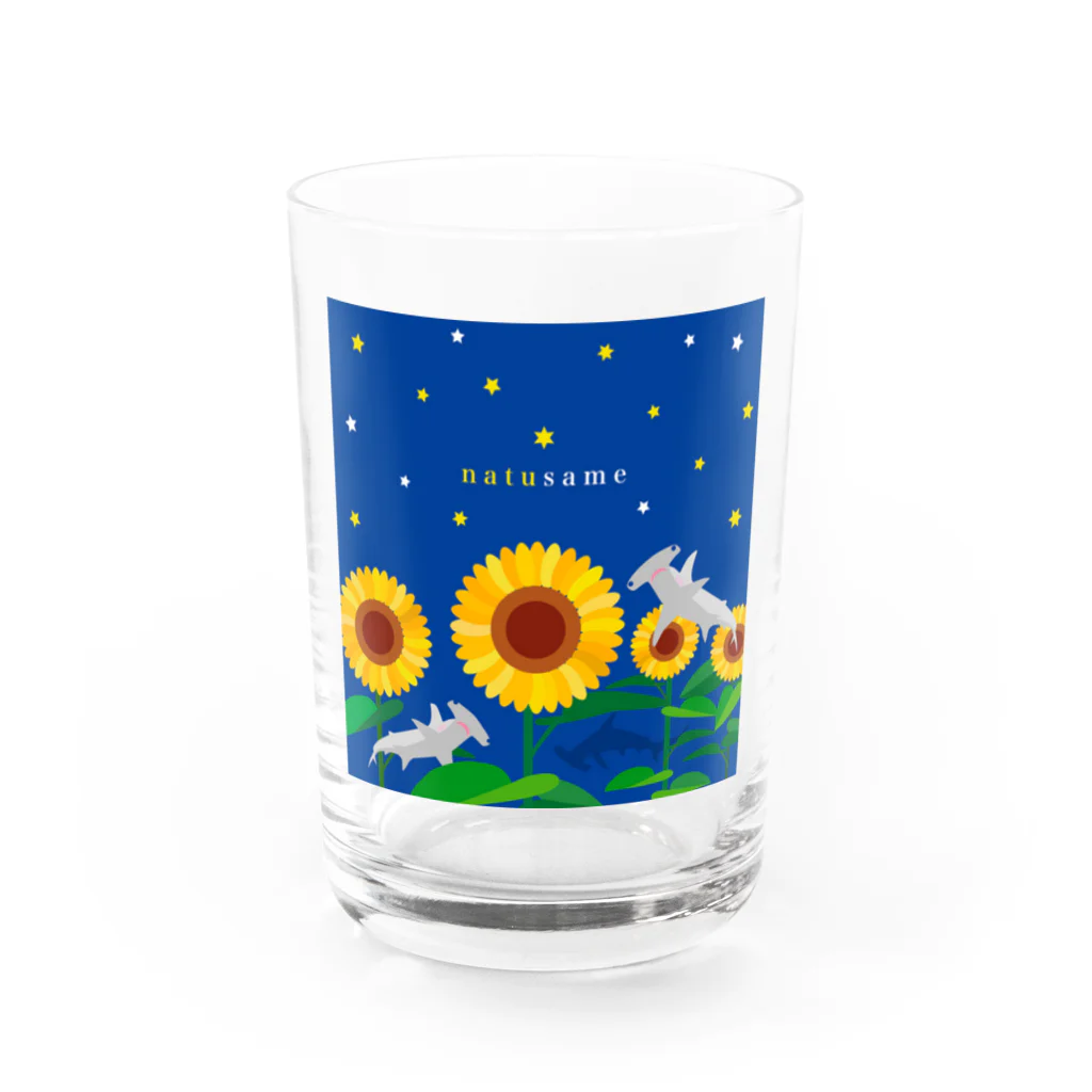 そいそいソイラテの夏サメ(シュモクザメ) Water Glass :front