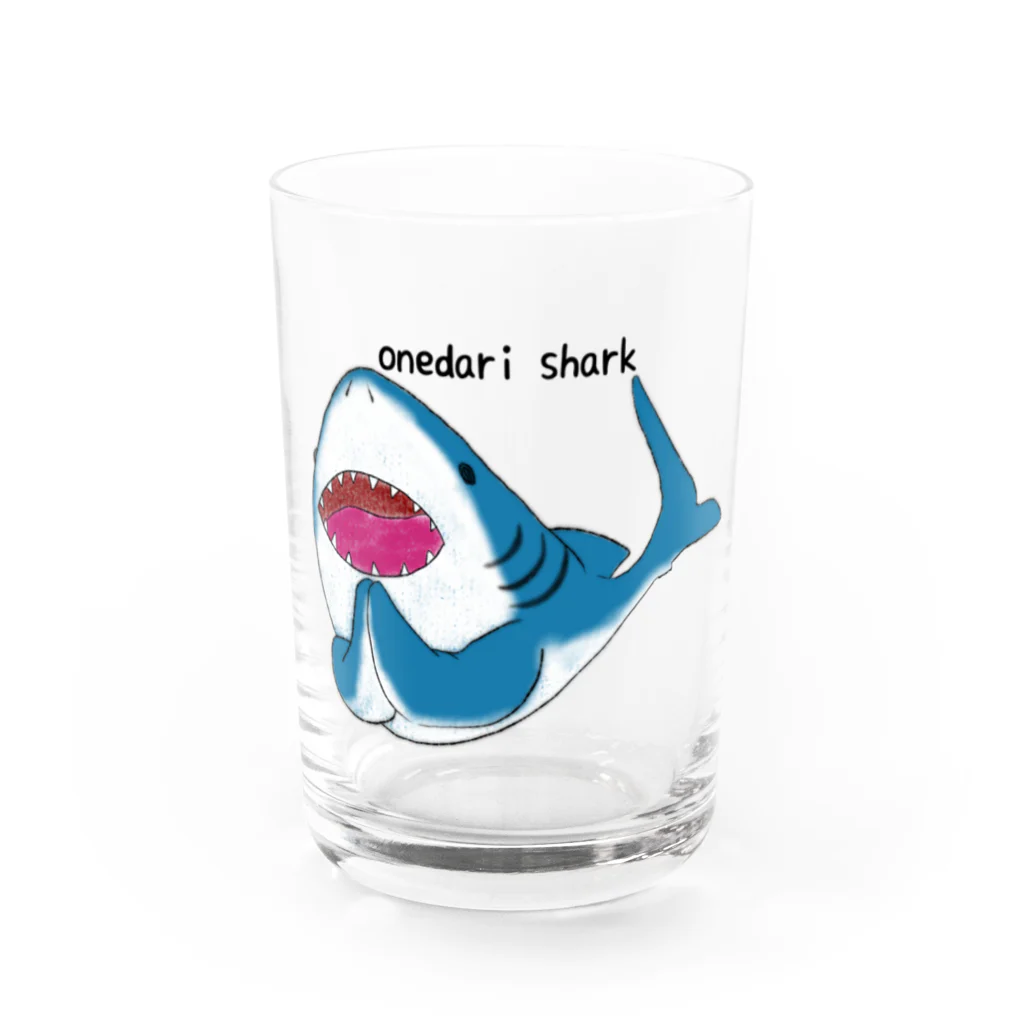 はさまるのonedari shark Water Glass :front