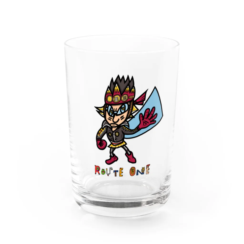 oekaki/ROUTE ONEの地王★天魔くん Water Glass :front