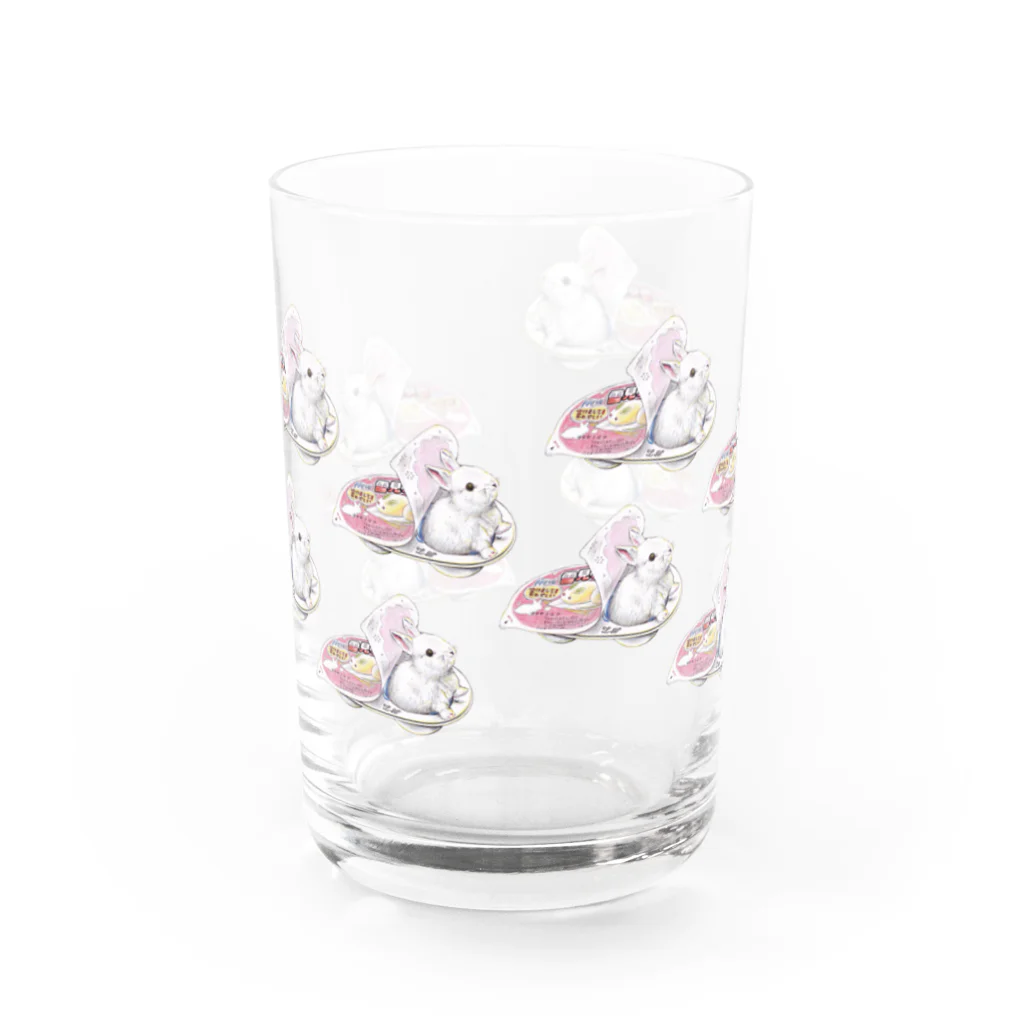 白石拓也の雪見うさぎがいっぱい！ Water Glass :front