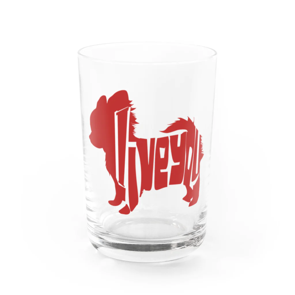 chicodeza by suzuriのチワワ ilove Water Glass :front