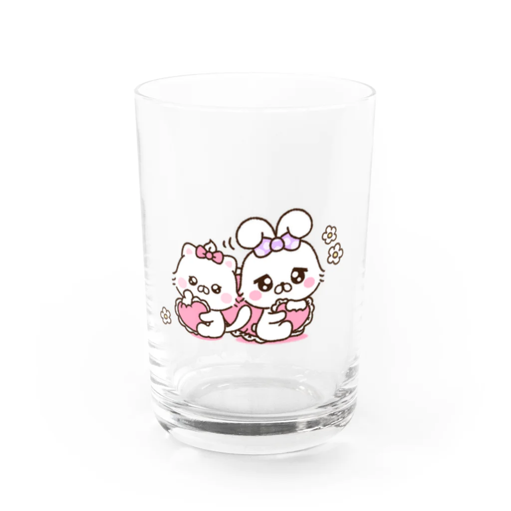 ちむむ。グッズshop♡のあざかわうさち&ちびねこち♡ Water Glass :front