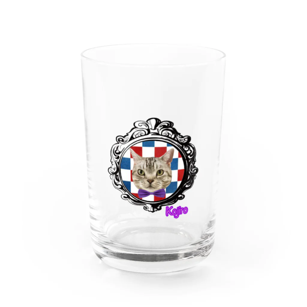 虹色にゃんこのおめかし小次郎くん Water Glass :front