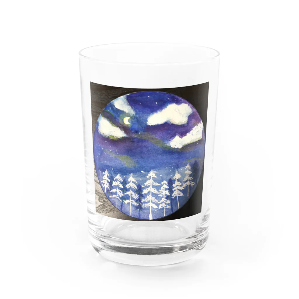 くるくるショップの冬景色るんるん Water Glass :front