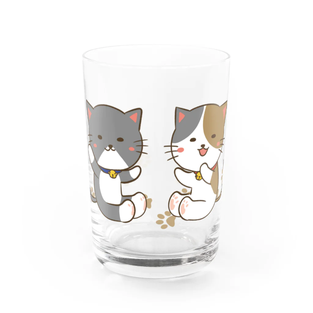 cana@ぶたさんと韓国語の猫さんず Water Glass :front