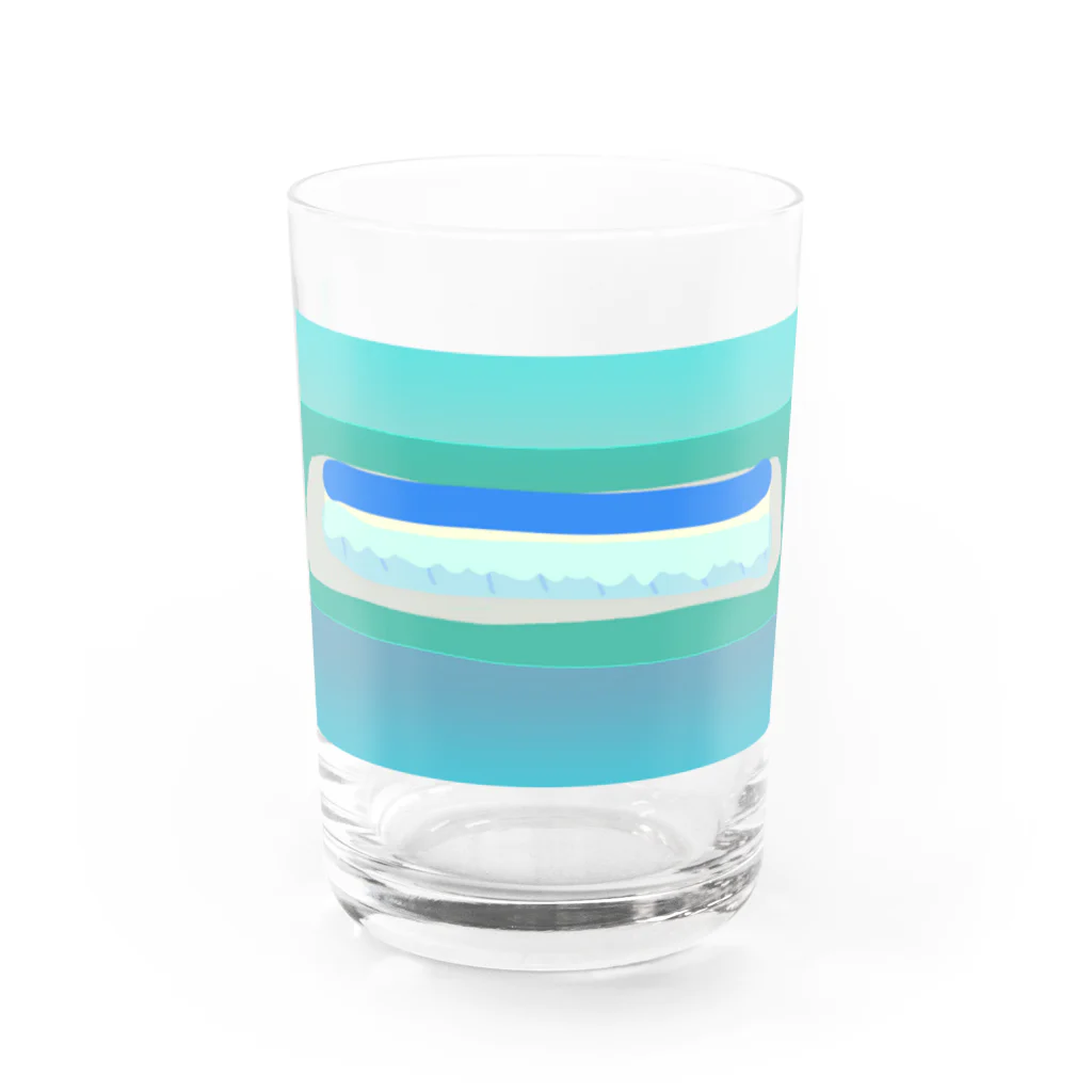 プーショップの田んぼのコンポジション〜稲刈りの季節2〜 Water Glass :front