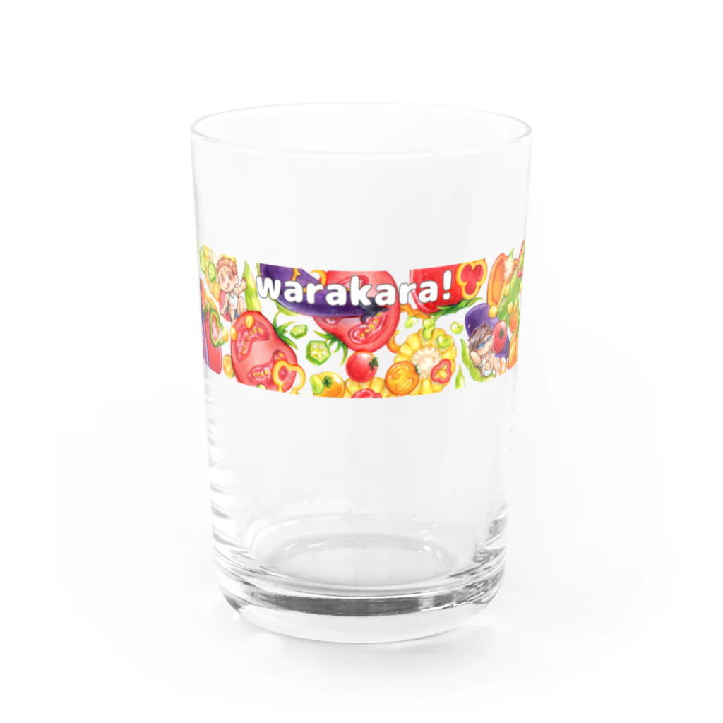 warakara!のNATSUYASAI🍅🌽🍆 Water Glass :front