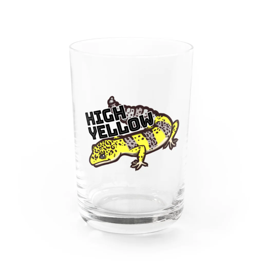 8269-HONEY ROCK-のレオパ(HIGH YELLOW) Water Glass :front