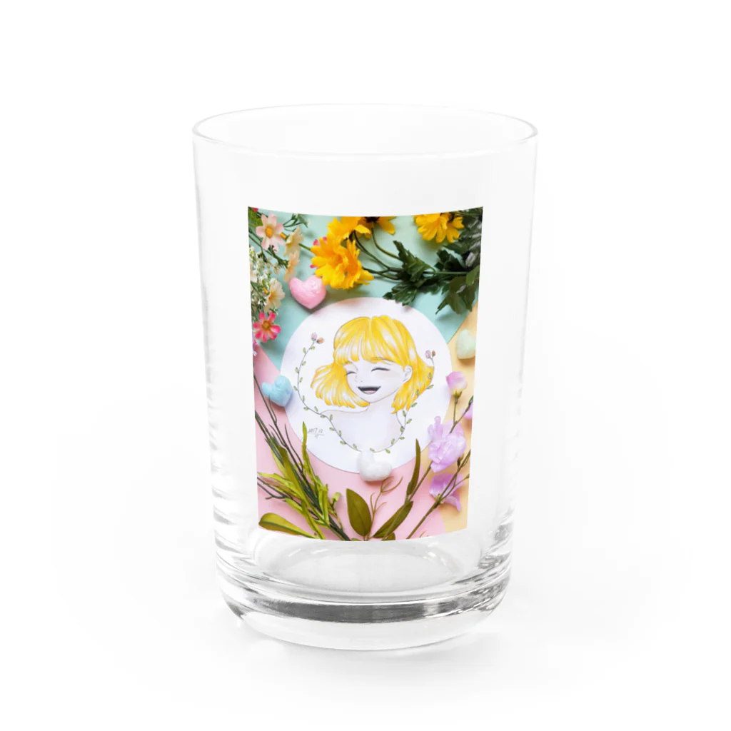 Heart selectionのスマイルガール Water Glass :front