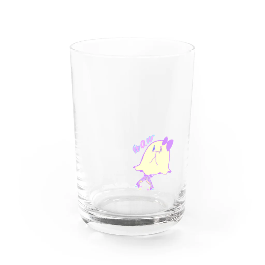 あやさんのウォウウォウおばけちゃん(カラー) Water Glass :front