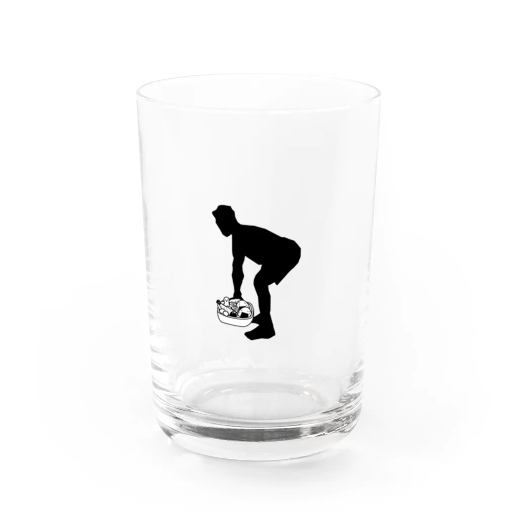 モノクロフィットネスの弁当オーバーロウ Water Glass :front