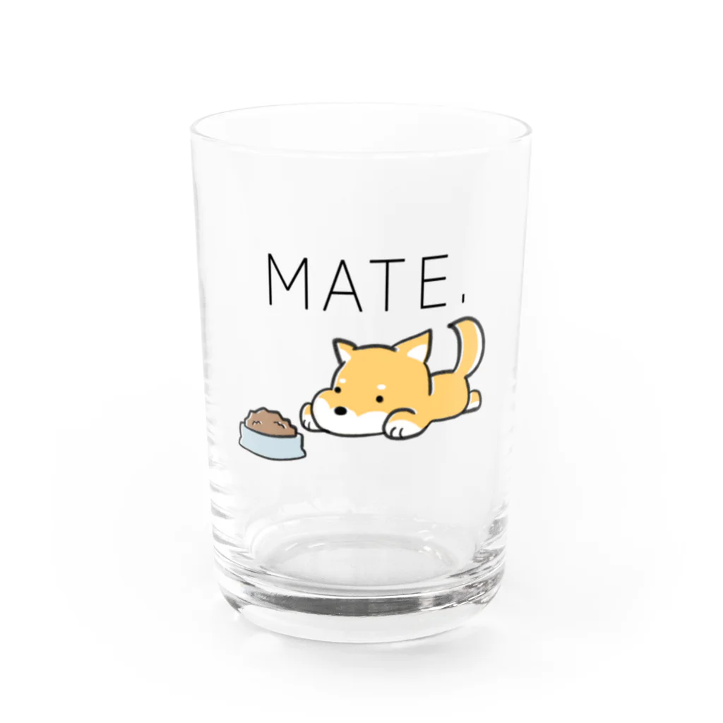 あにらむしょっぷのマテをする柴犬 Water Glass :front