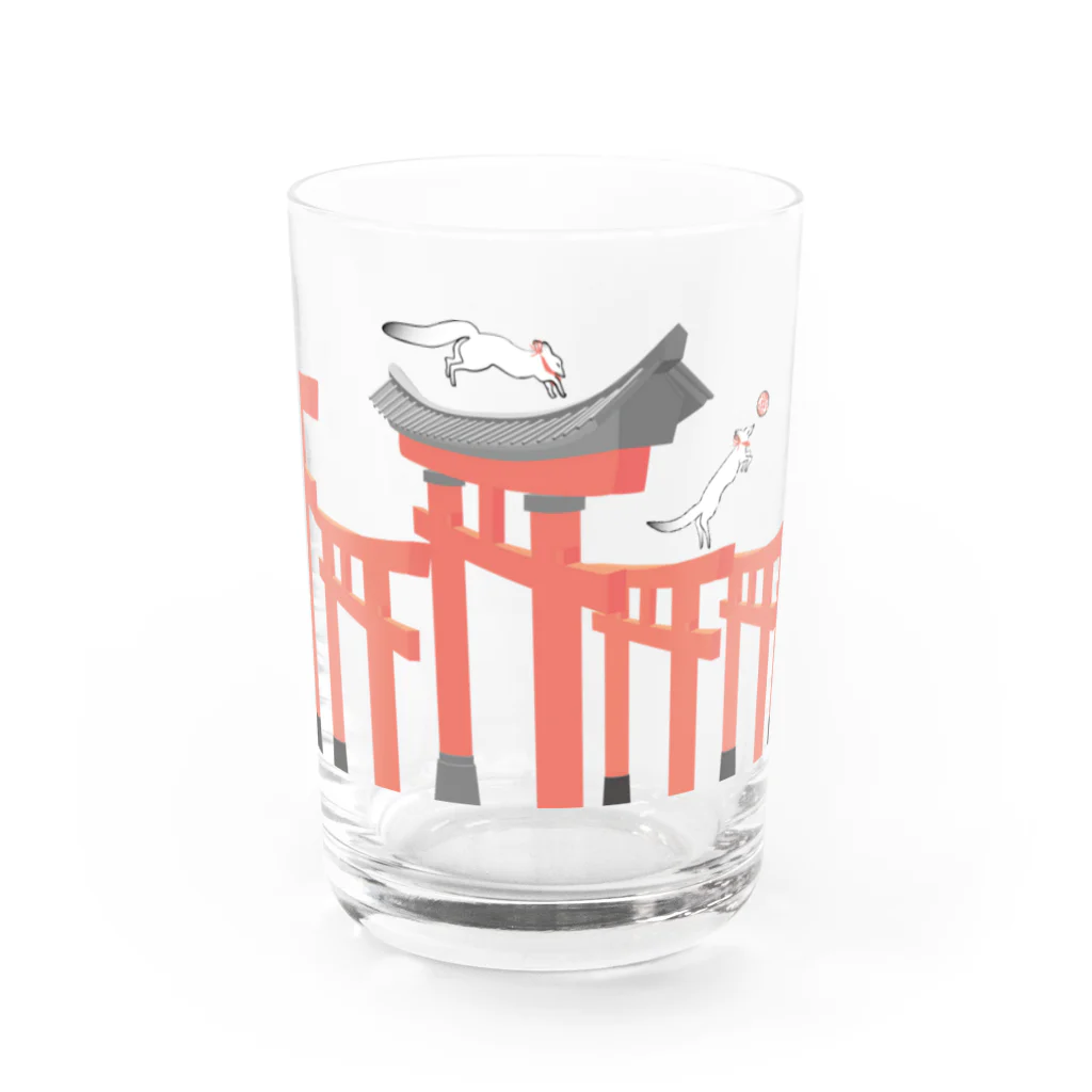 Amiの狐の手毬唄-鳥居- Water Glass :front