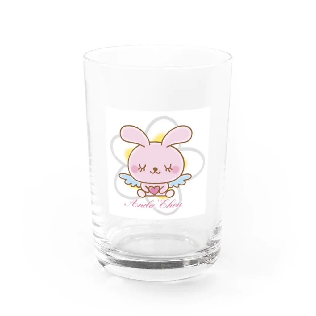 Anela’Eheuの天使のうさぎハピバニちゃん Water Glass :front