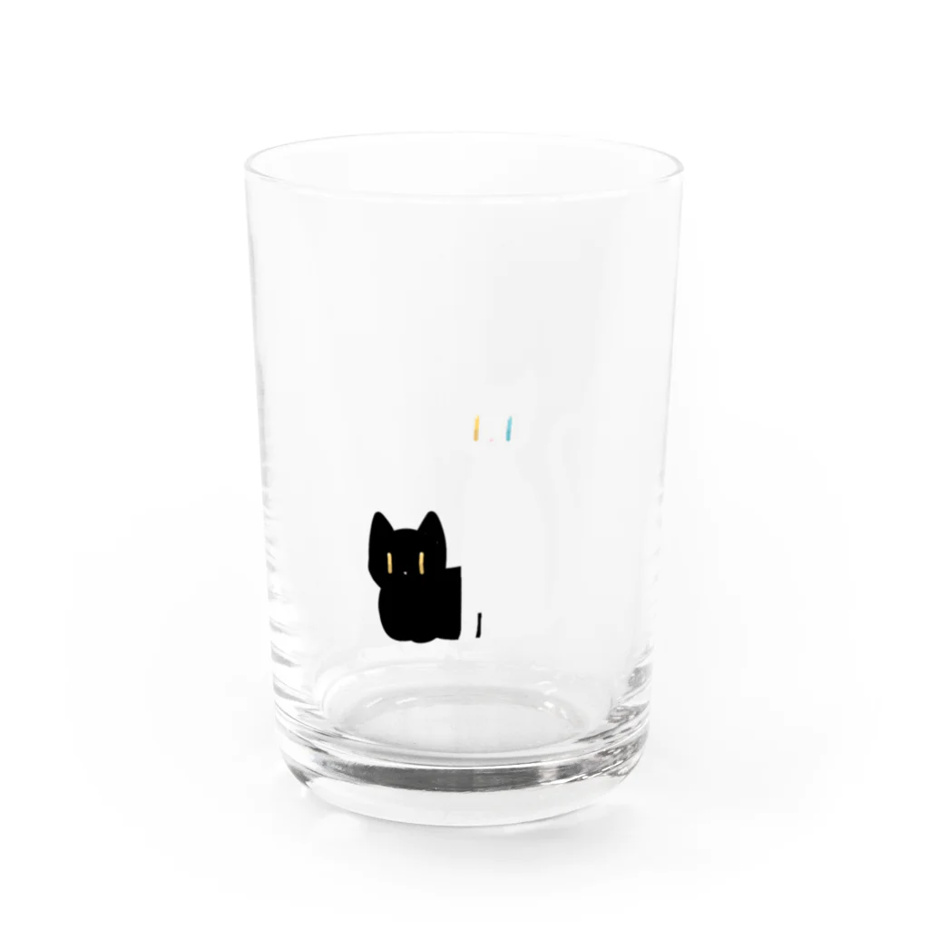 放課後クラブのクロしろにゃんこ Water Glass :front