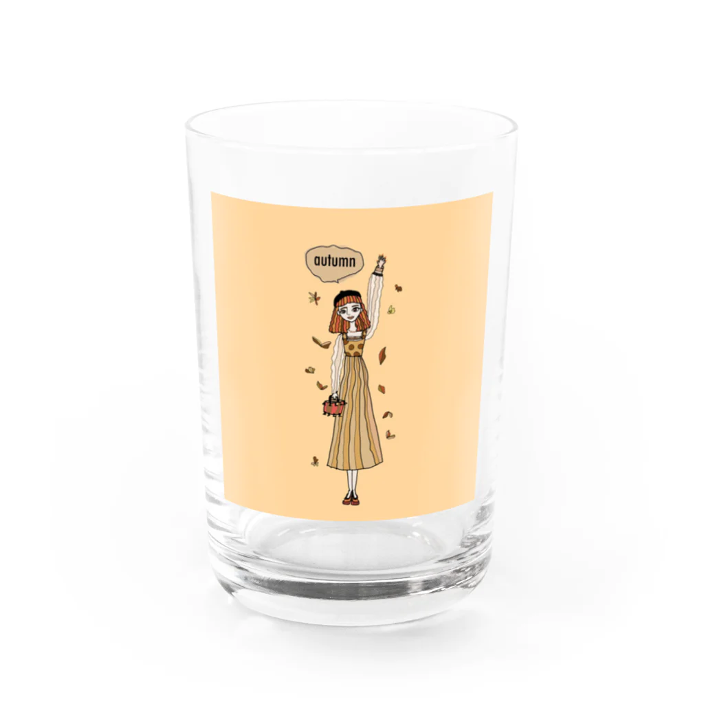 kukka / クッカの秋の女の子 Water Glass :front