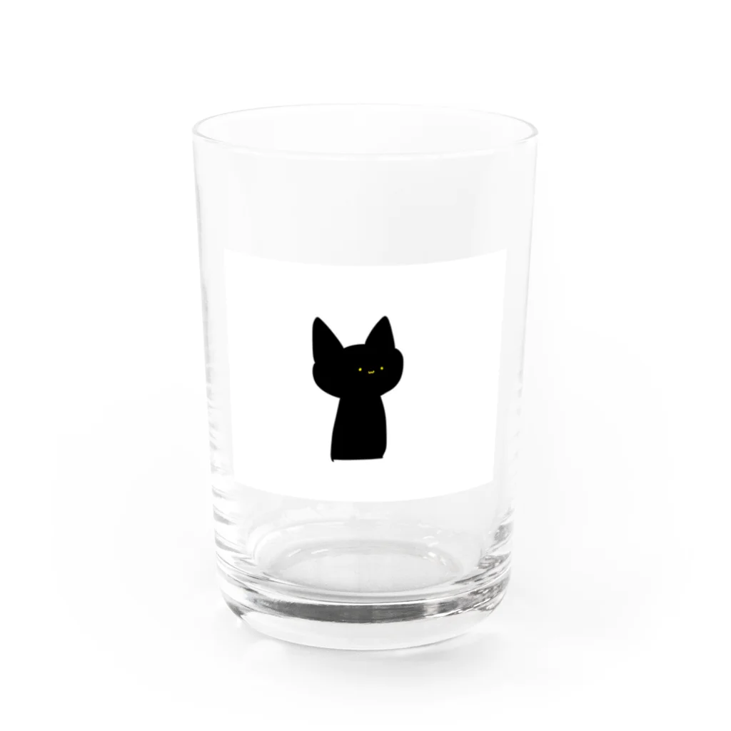 りんのおえかきのくろねこ Water Glass :front