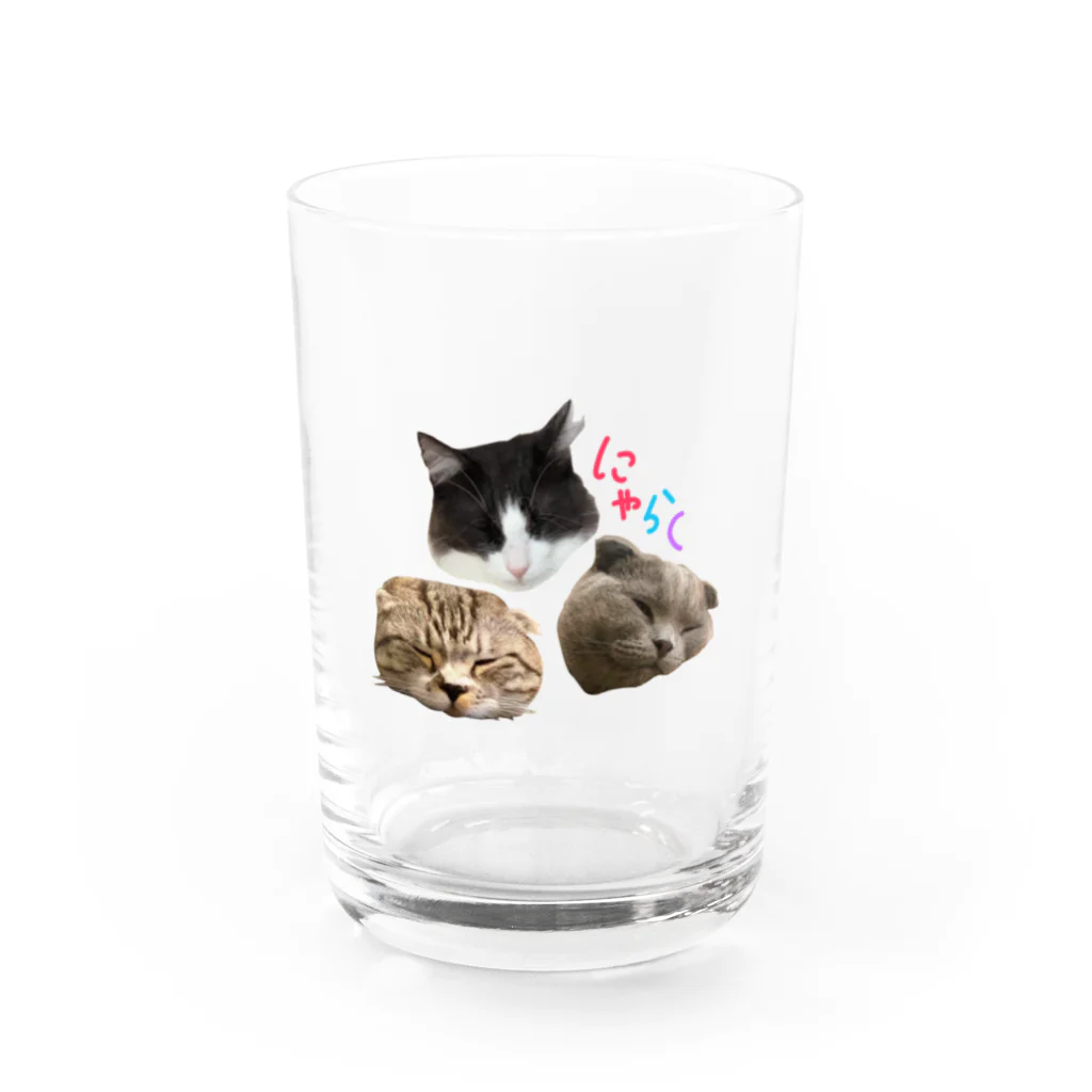 NYARASHI公式ショップ”NYARA4”のおねんねにゃらしくん Water Glass :front