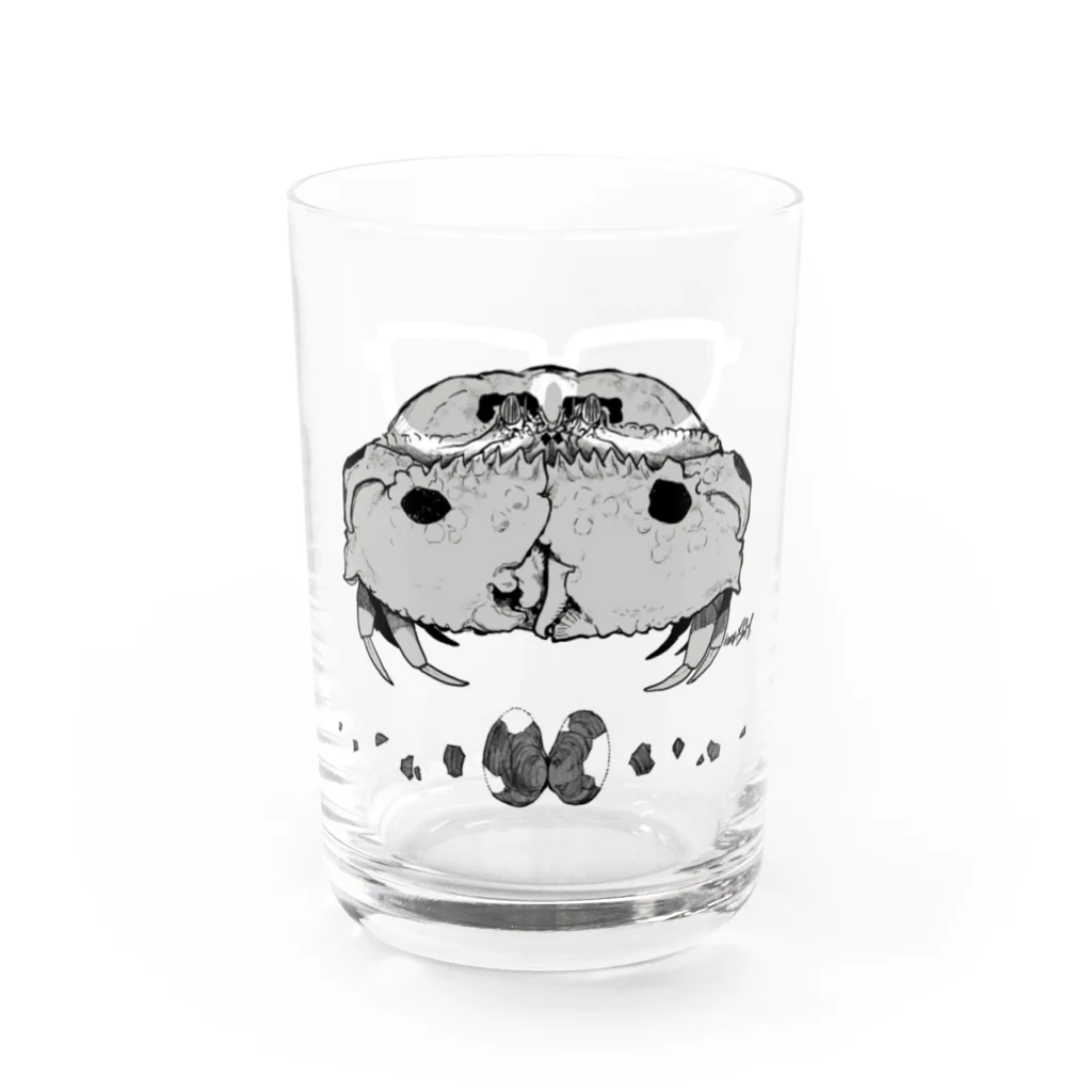 森野進🦀のメガネからっぱー Water Glass :front