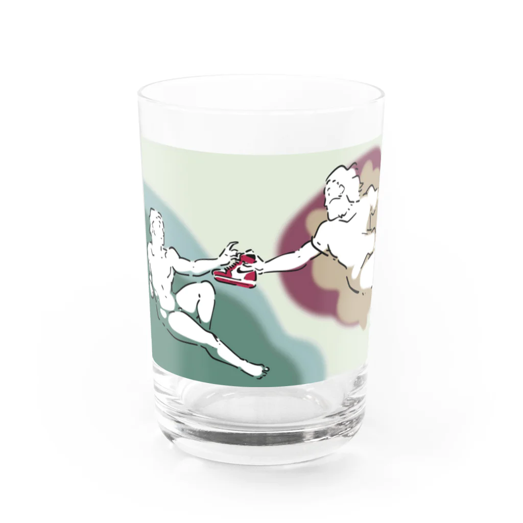 山形屋米店のアダムの創造SNKRS Water Glass :front