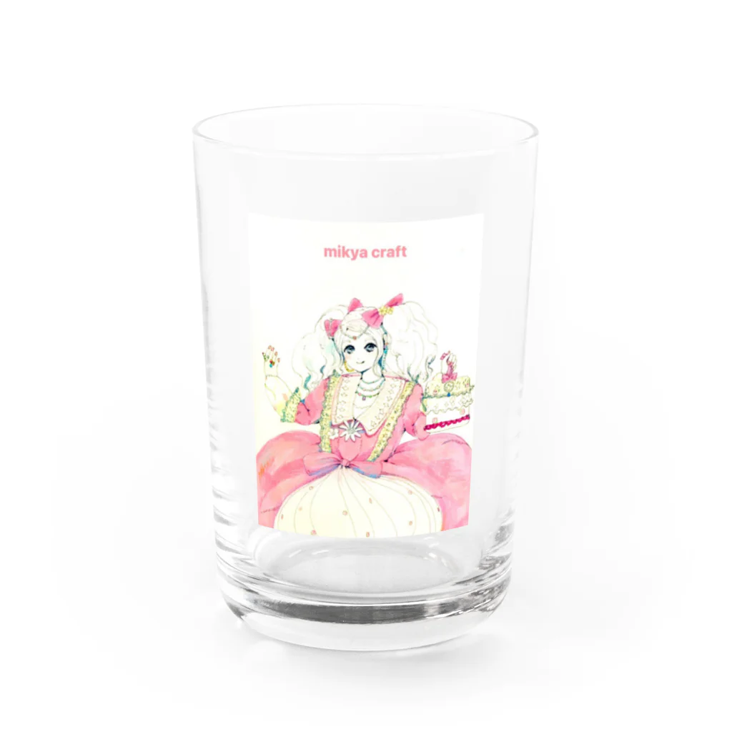 mikyacraft MIKA💓🌟赤い心臓のmikyacraft イメージガール Water Glass :front