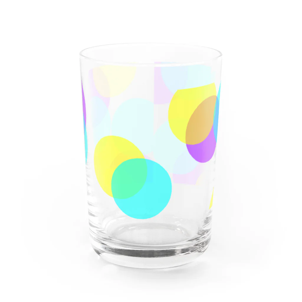 タンポポの水黄紫　ドット Water Glass :front