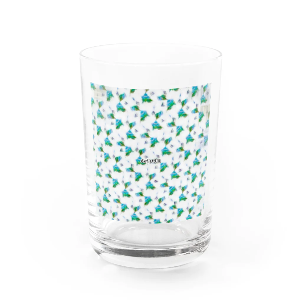 【ホラー専門店】ジルショップの絵画風さわやかグリーン Water Glass :front