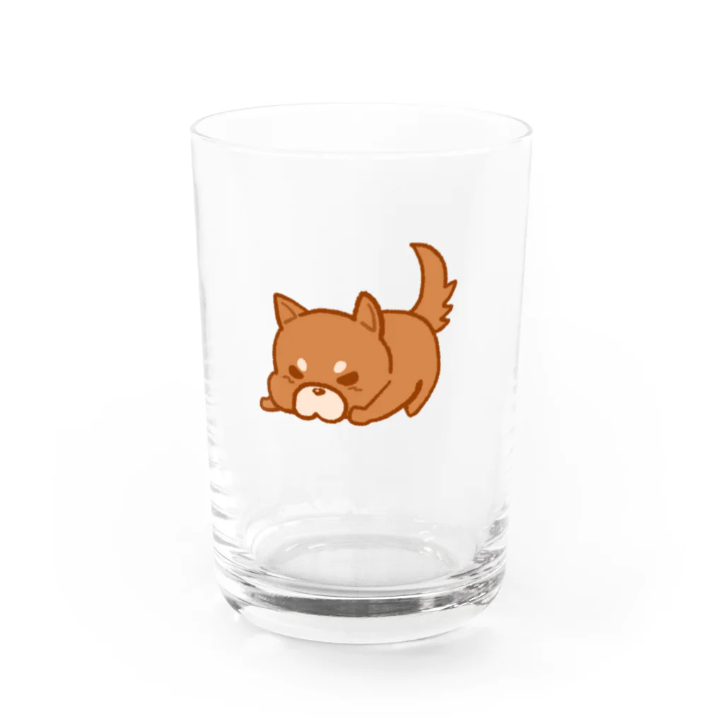 気ままに堂のおこりんぼしば（茶） Water Glass :front