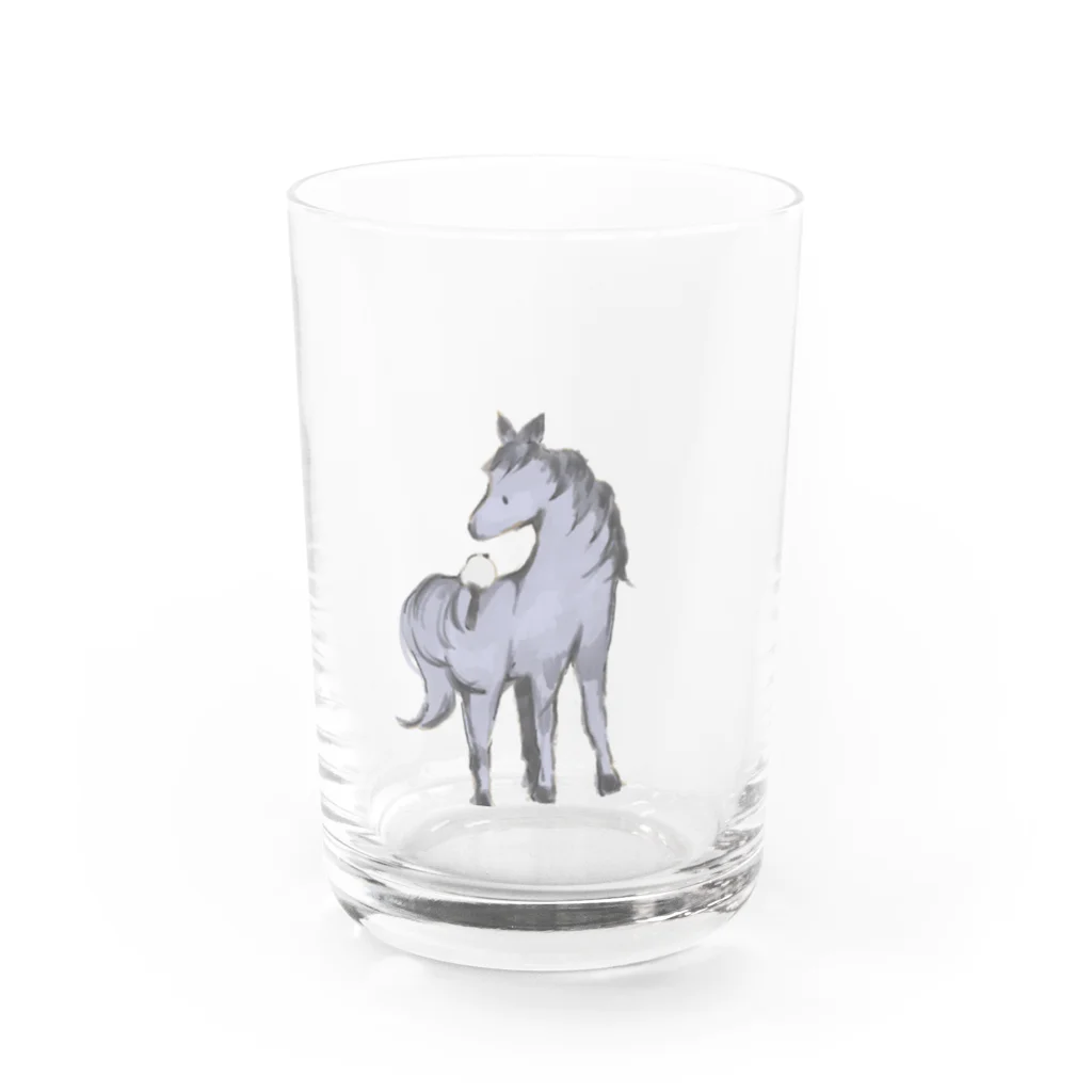 【シマエナガグッズ】ちくわファクトリーのシマエナガ と ポニー Water Glass :front