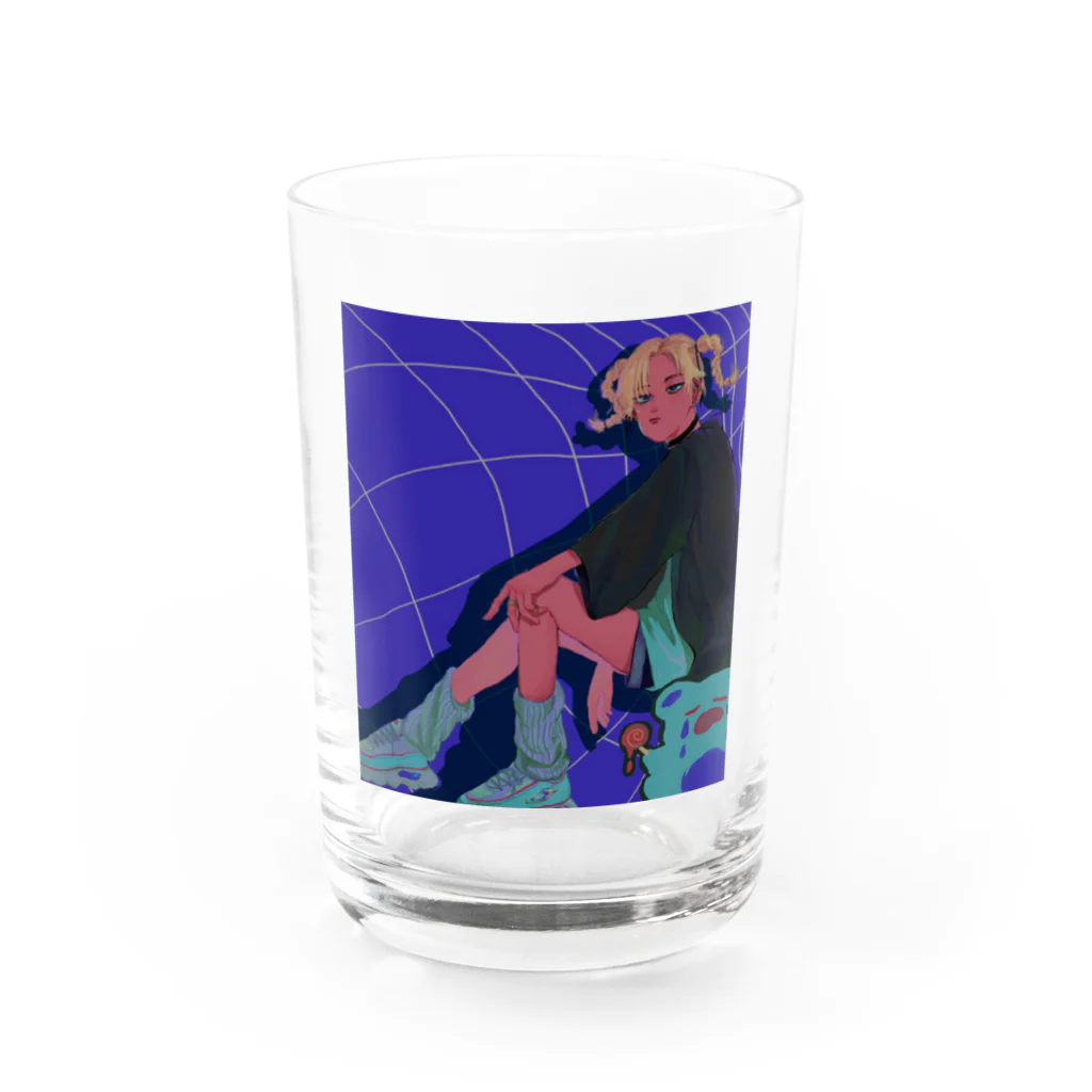 さ吉のルーズソックスネオンねぇさん Water Glass :front