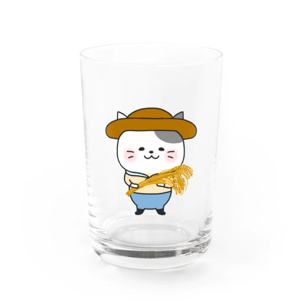 もちぱっちの農業猫さん Water Glass :front