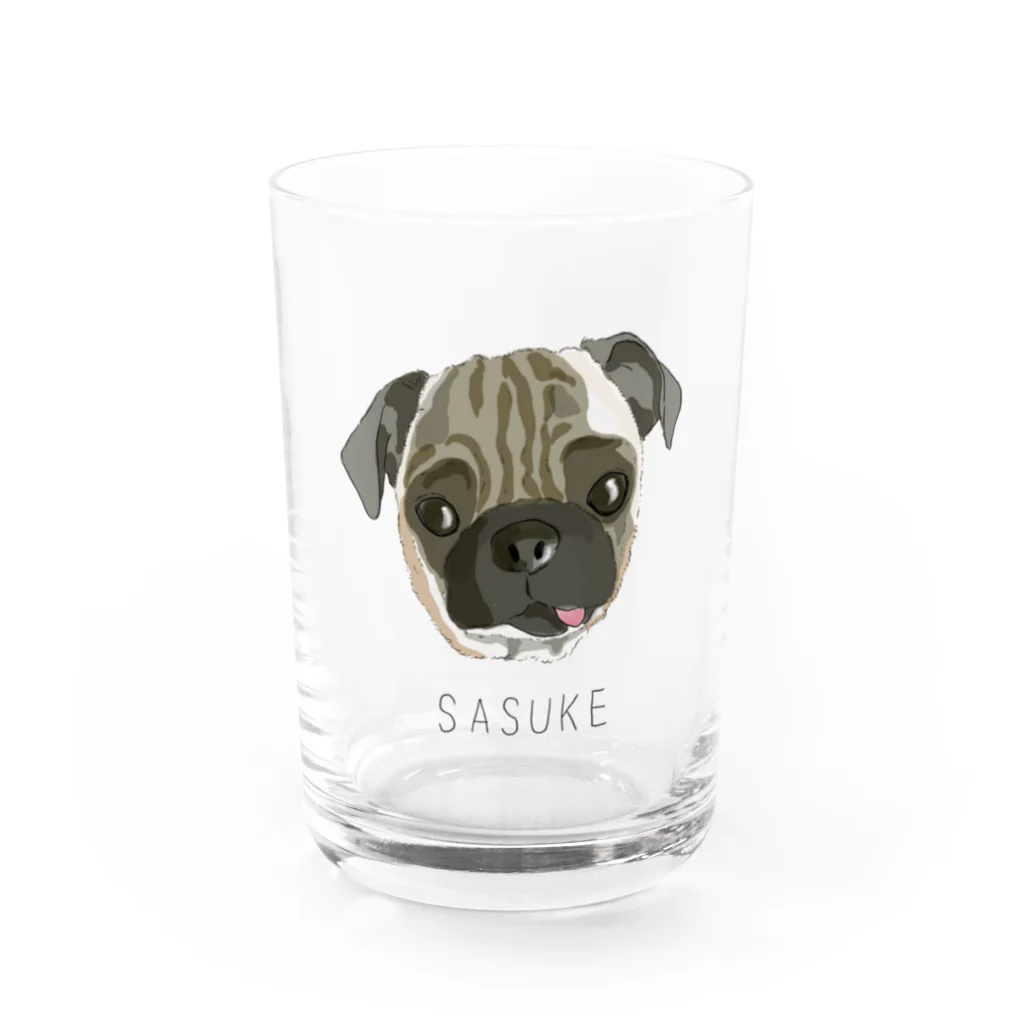 みきぞーん｜保護猫 ミッキー画伯と肉球とおともだちのsasuke Water Glass :front