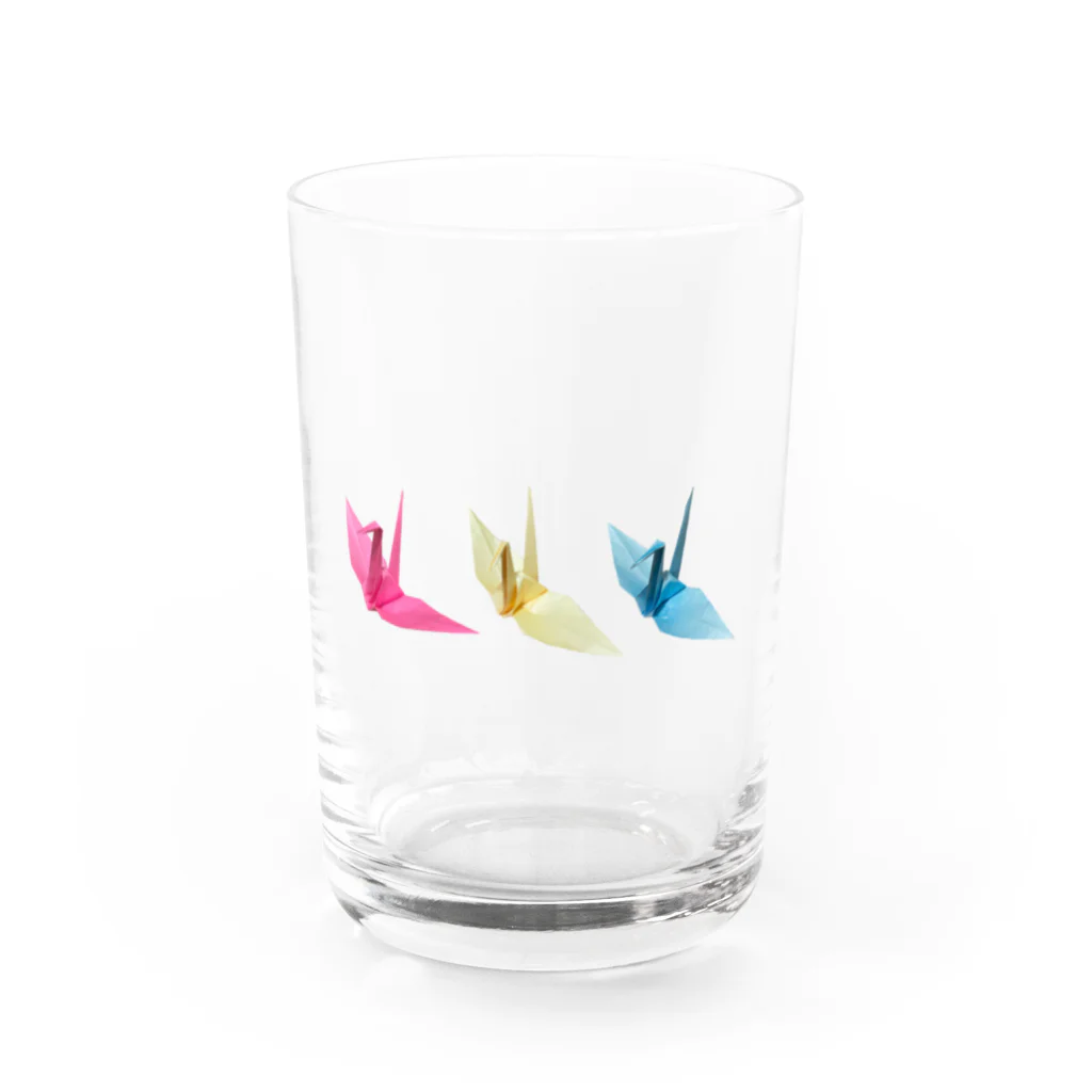 ２年２組ヤマダの折り鶴シリーズ Water Glass :front