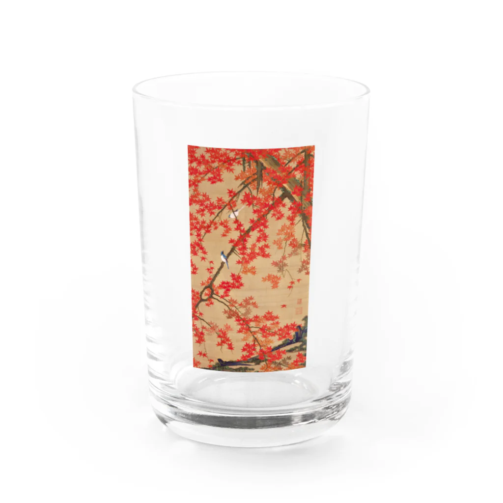 世界の絵画アートグッズの伊藤若冲《紅葉小禽図》 Water Glass :front