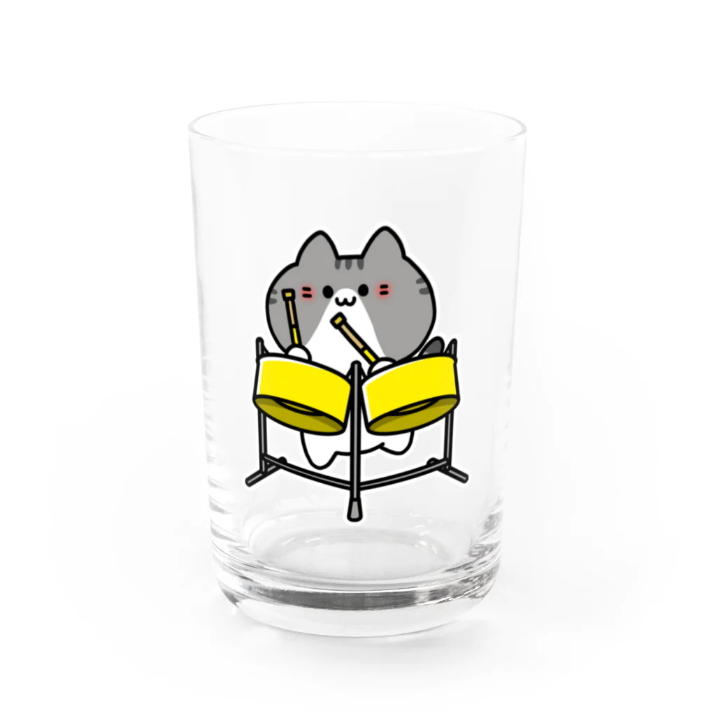  ふじねこ屋のダブルセカンドパンねこ Water Glass :front