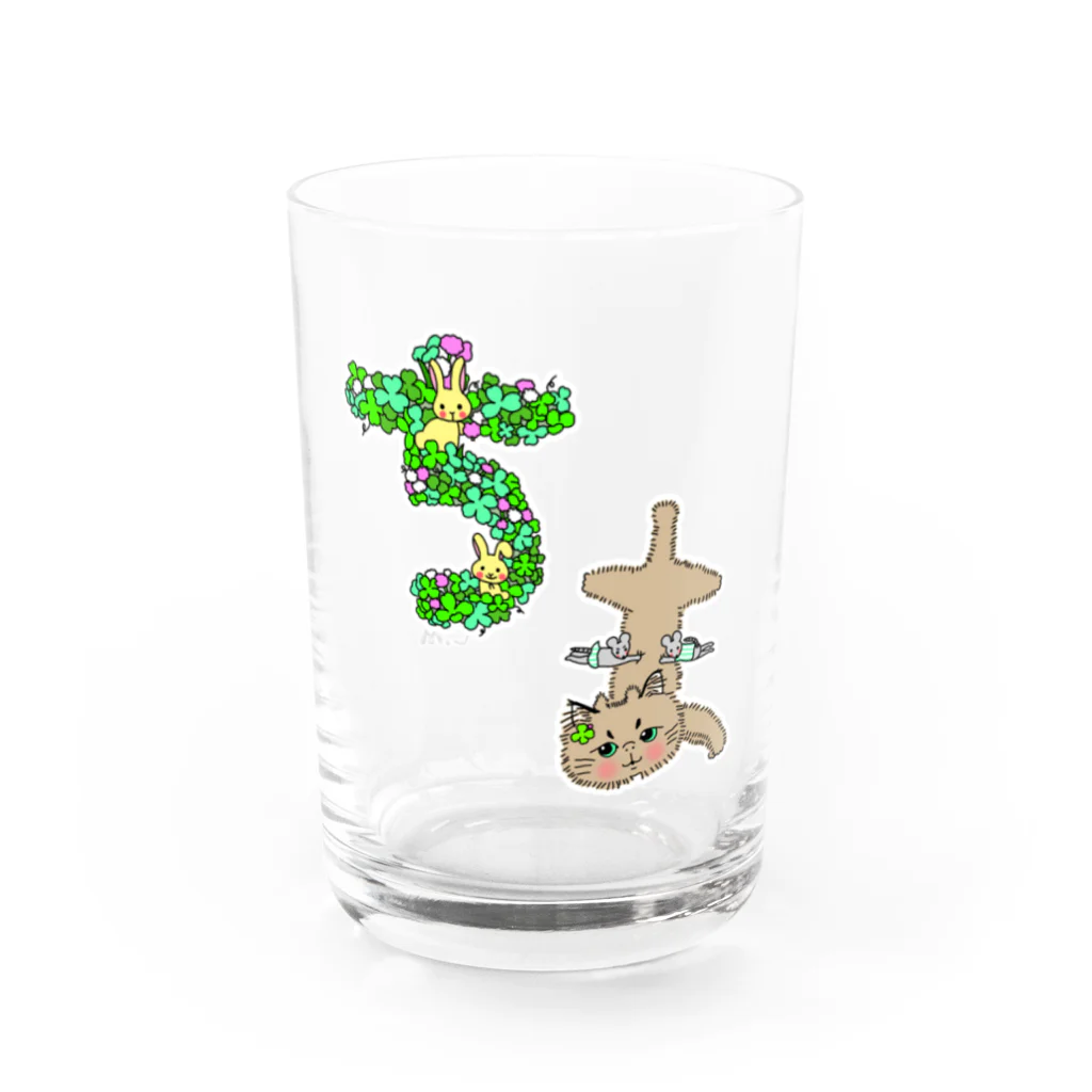 chimamusubiのお名前イラスト商品見本 Water Glass :front