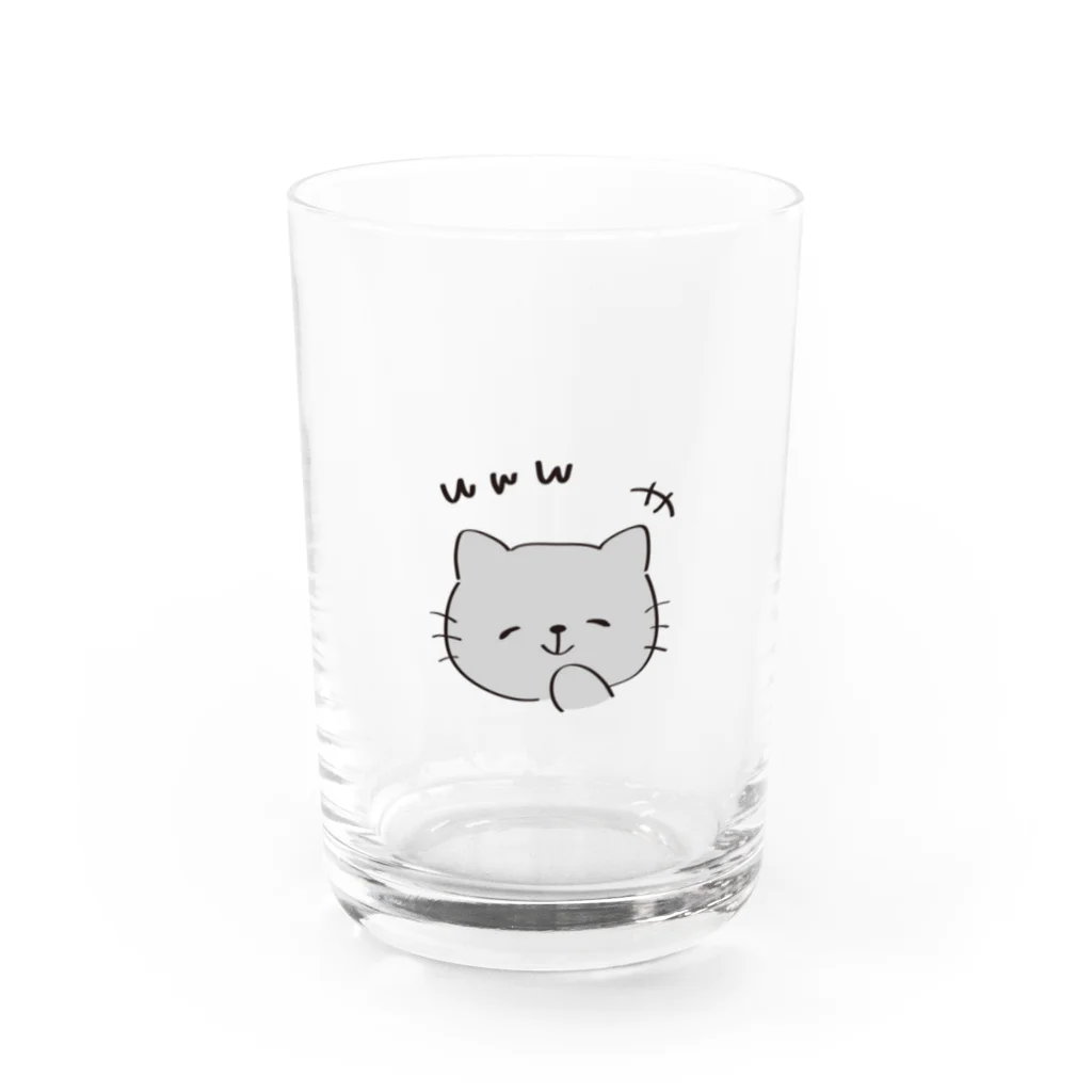 ポピーとなかまたちのわらうねこさん Water Glass :front